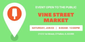 Vine Street Market on June 3 from 8 a.m. to 12 p.m.