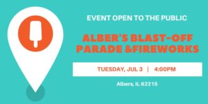 Alber's Blast-Off Parade and Fireworks July 3 at 4 p.m.